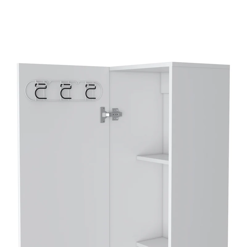 Columna de baño Vintro en melamina con 4 estantes y 1 puerta , blanco , 180 cm X 40 cm X 31.3 cm