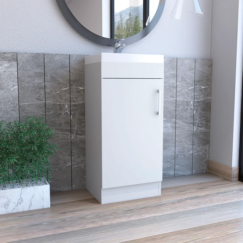 Mueble de Baño Madrid con 1 puerta y almacenamiento inferior , blanco , 83 cm X 40 cm X 33 cm
