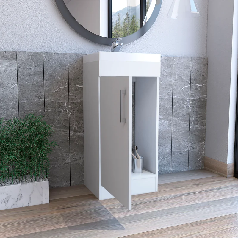 Mueble de Baño Madrid con 1 puerta y almacenamiento inferior , blanco , 83 cm X 40 cm X 33 cm
