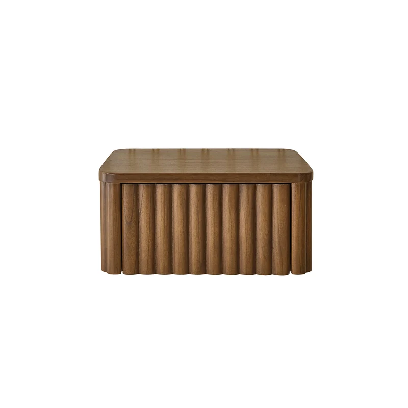 Mesita de noche suspendida de madera de mindi 45 cm