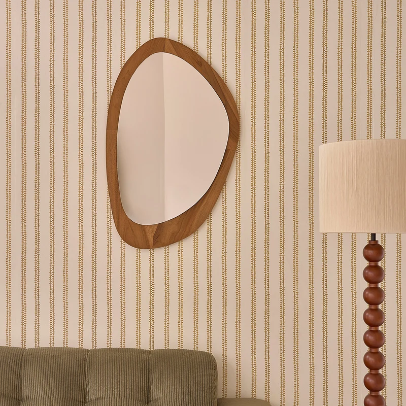 Espejo orgánico de madera de teca 90x60 cm