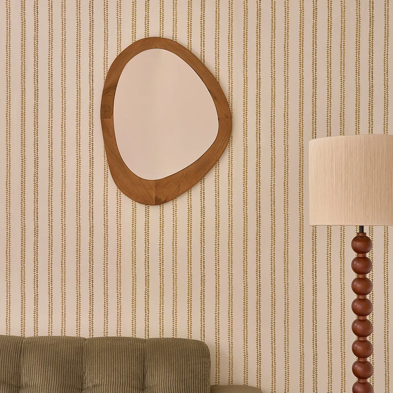 Espejo orgánico de madera de teca 75x60 cm