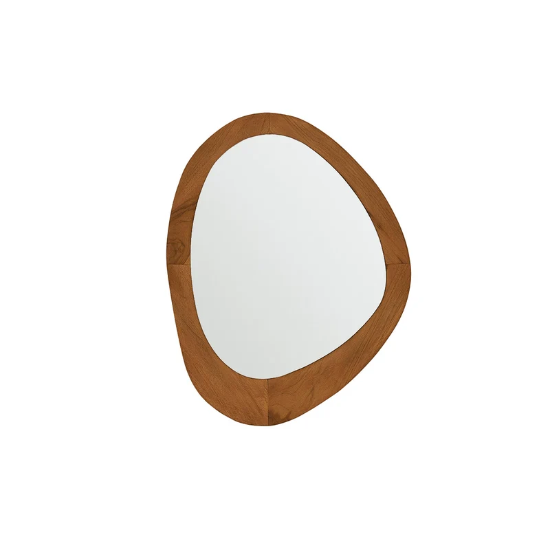 Espejo orgánico de madera de teca 75x60 cm