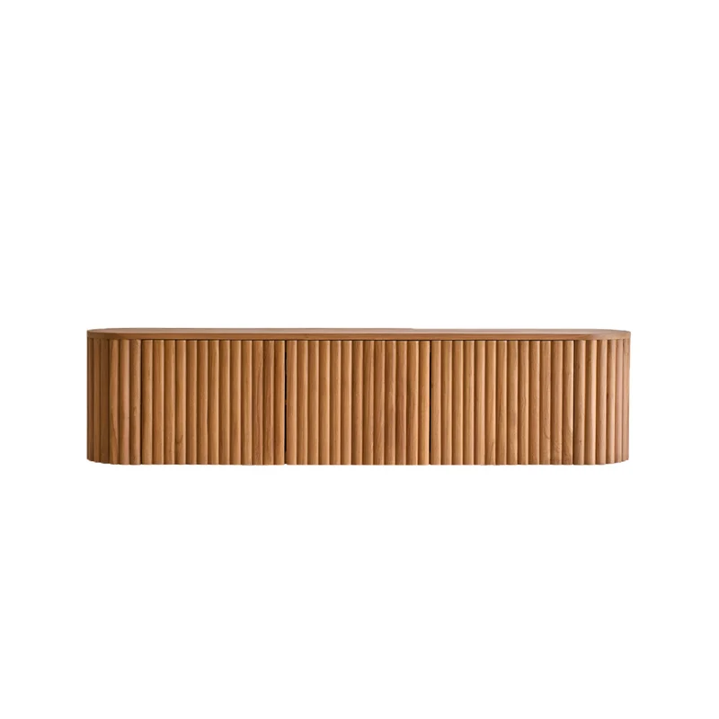 Mueble de TV suspendido de teca maciza de 170 cm