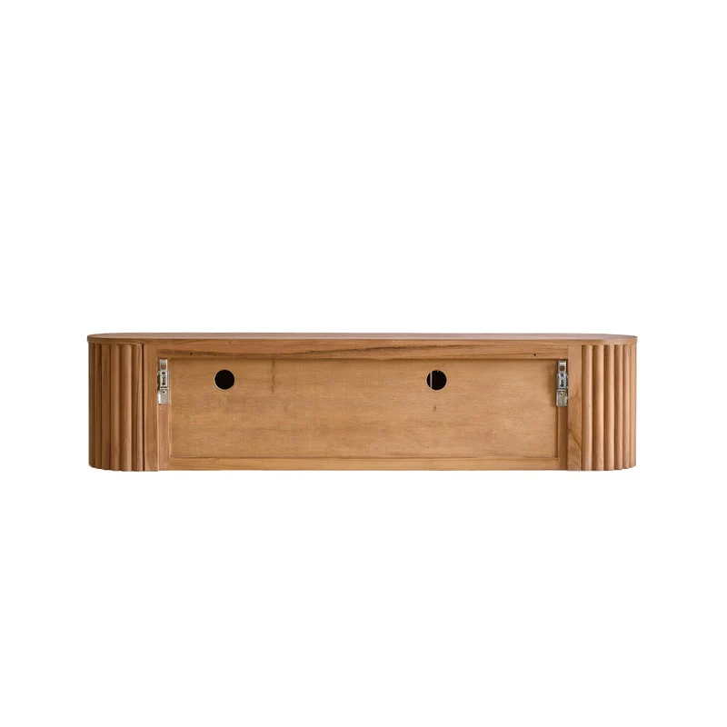 Mueble de TV suspendido de teca maciza de 170 cm