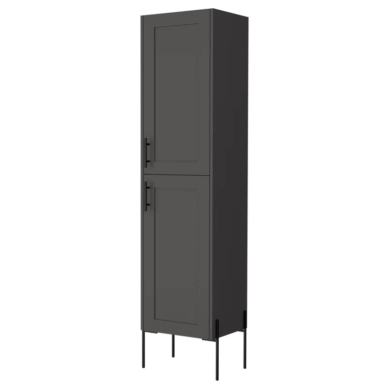 Columna de baño Sealy en melamina con 2 puertas y 4 estantes , Plomo