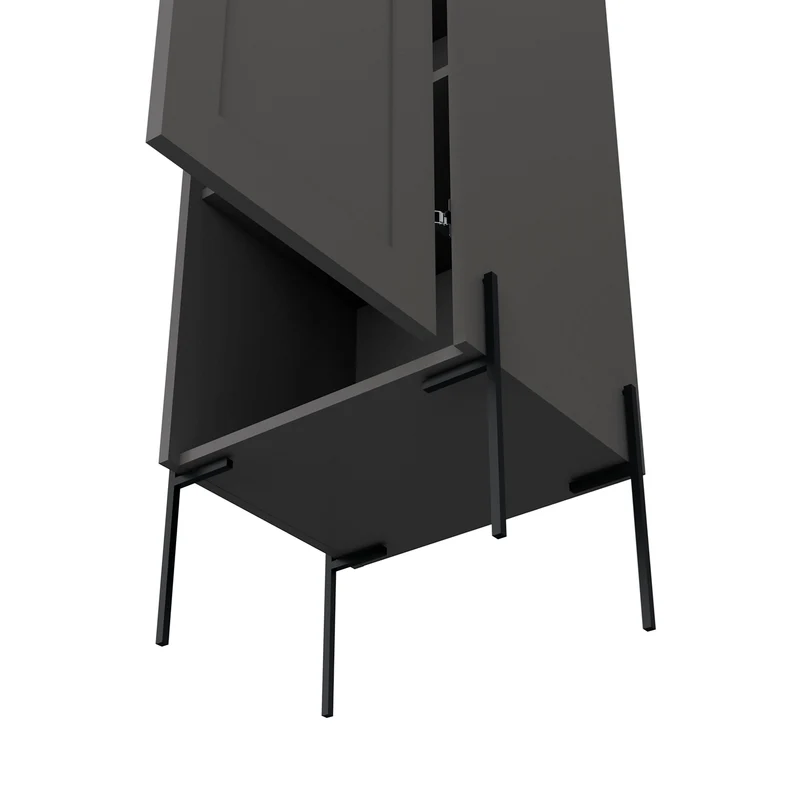 Columna de baño Sealy en melamina con 2 puertas y 4 estantes , Plomo