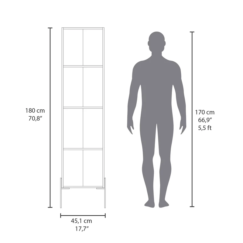 Columna de baño Sealy en melamina con 2 puertas y 4 estantes , Plomo
