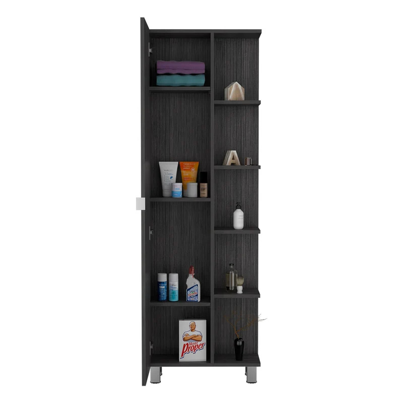 Torre de baño vertical Urano en melamina con 9 estantes