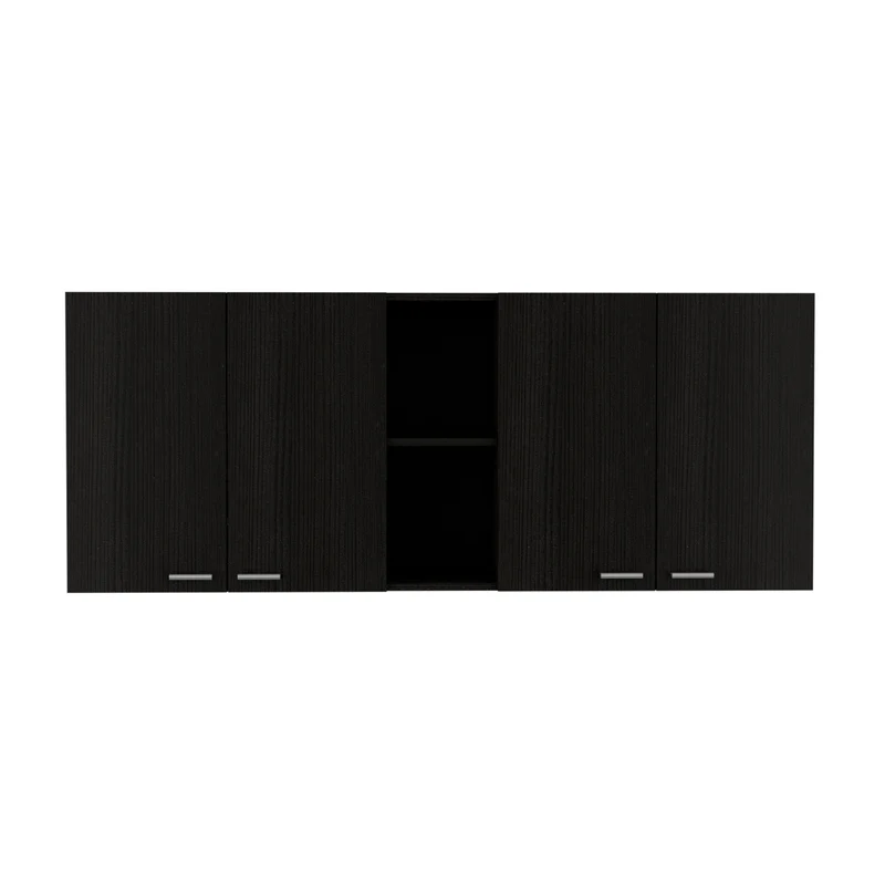 Mueble de pared para cocina Rochet en melamina con 4 gabinetes y 3 estantes