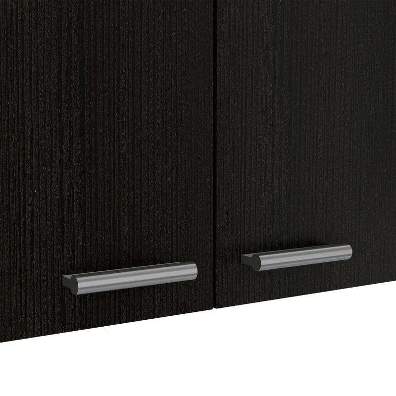 Mueble de pared para cocina Rochet en melamina con 4 gabinetes y 3 estantes