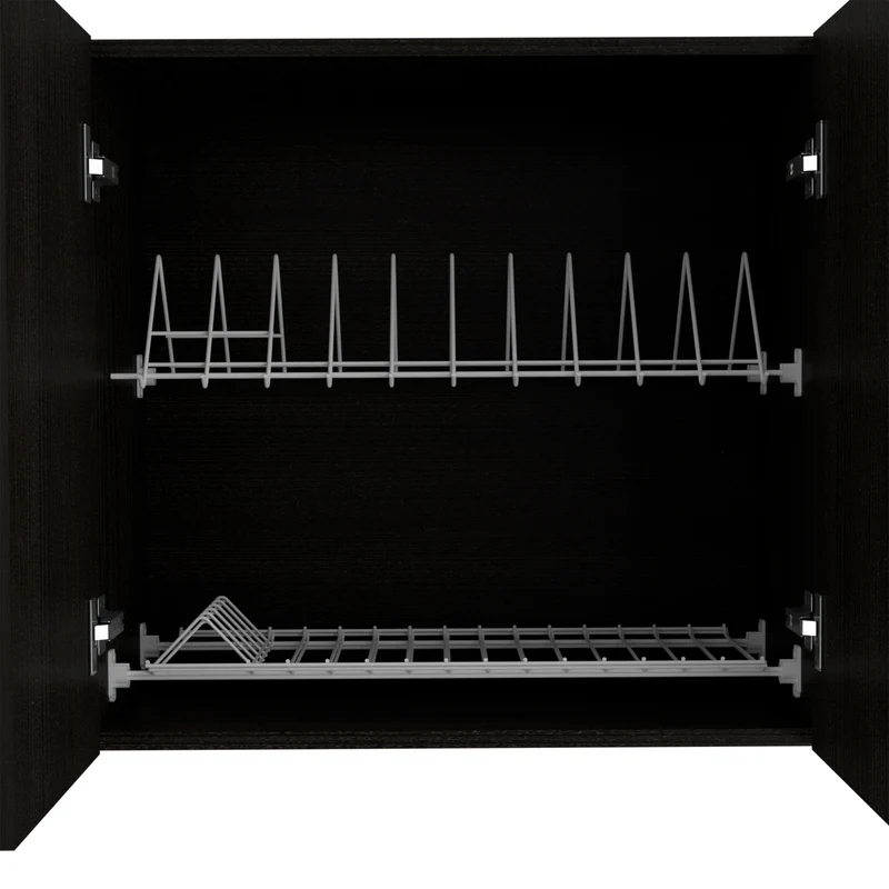 Mueble de pared para cocina Rochet en melamina con 4 gabinetes y 3 estantes