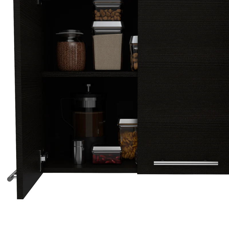 Mueble de pared para cocina Paris en melamina con 4 gabinetes y 2 estantes