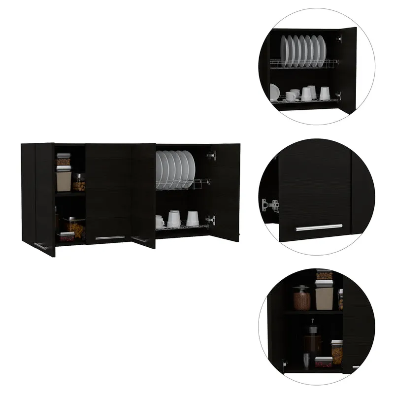 Mueble de pared para cocina Paris en melamina con 4 gabinetes y 2 estantes