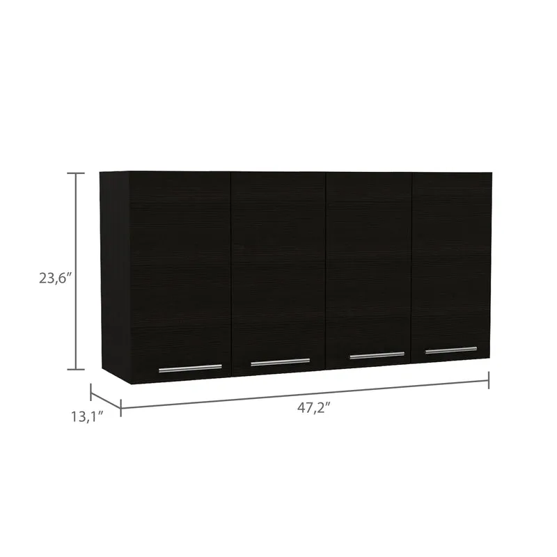 Mueble de pared para cocina Paris en melamina con 4 gabinetes y 2 estantes