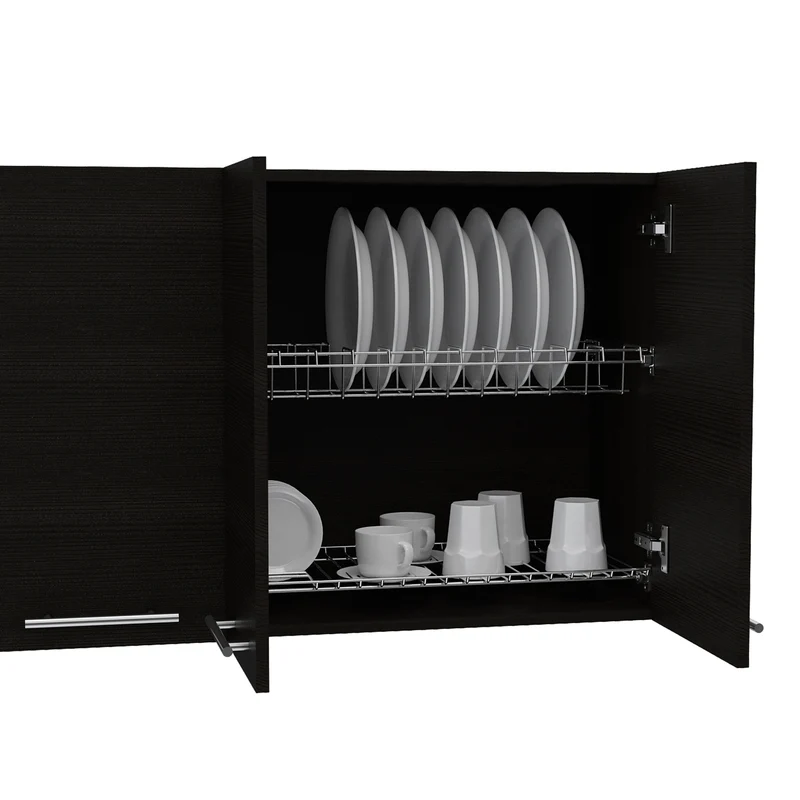 Mueble de pared para cocina Paris en melamina con 4 gabinetes y 2 estantes