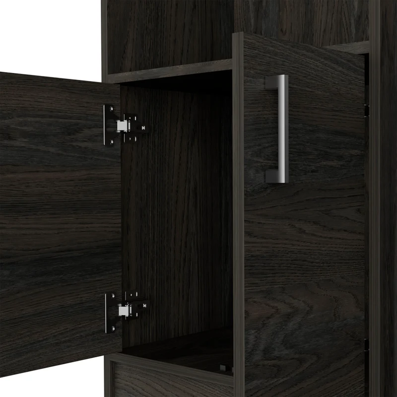 Mueble Bar kava espresso en melamina con Estante para Copas y Gabinete Inferior