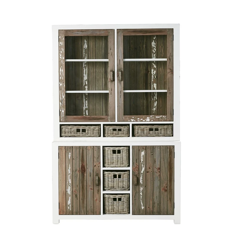 Vajillero de madera maciza reciclada 140 cm