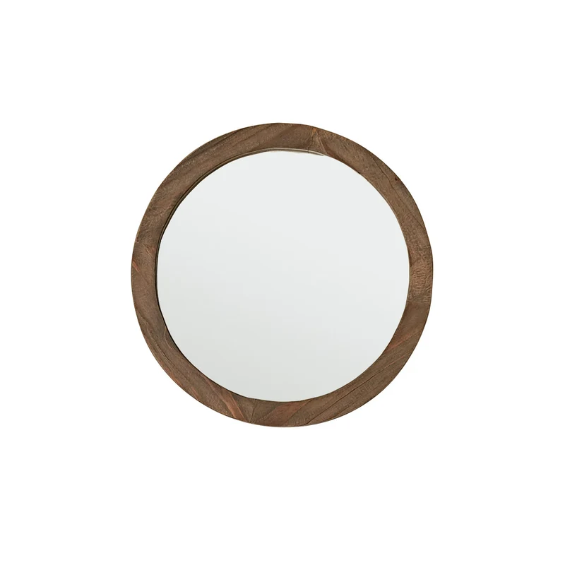 Espejo redondo de madera maciza reciclada Ø 50 cm