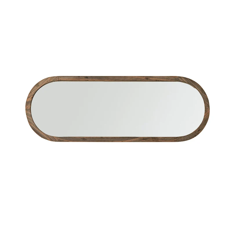 Espejo ovalado de madera maciza reciclada 140x50 cm