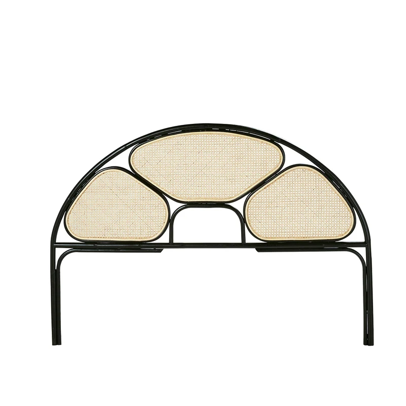 Cabecero de rejilla y ratán negro 160 cm