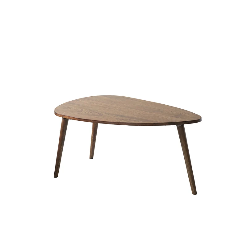 Mesa de centro de mindi macizo acabado nogal 100 cm