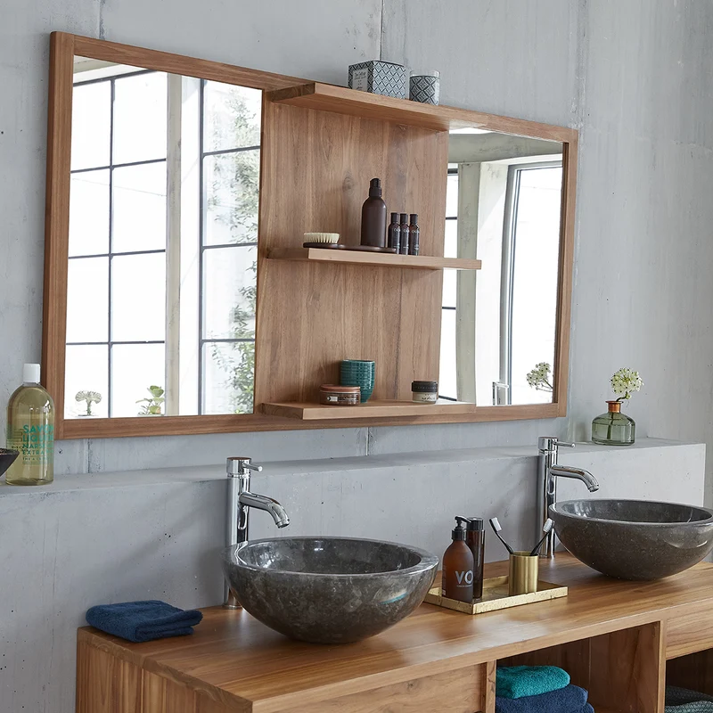 Espejo de teca maciza 160x80 cm