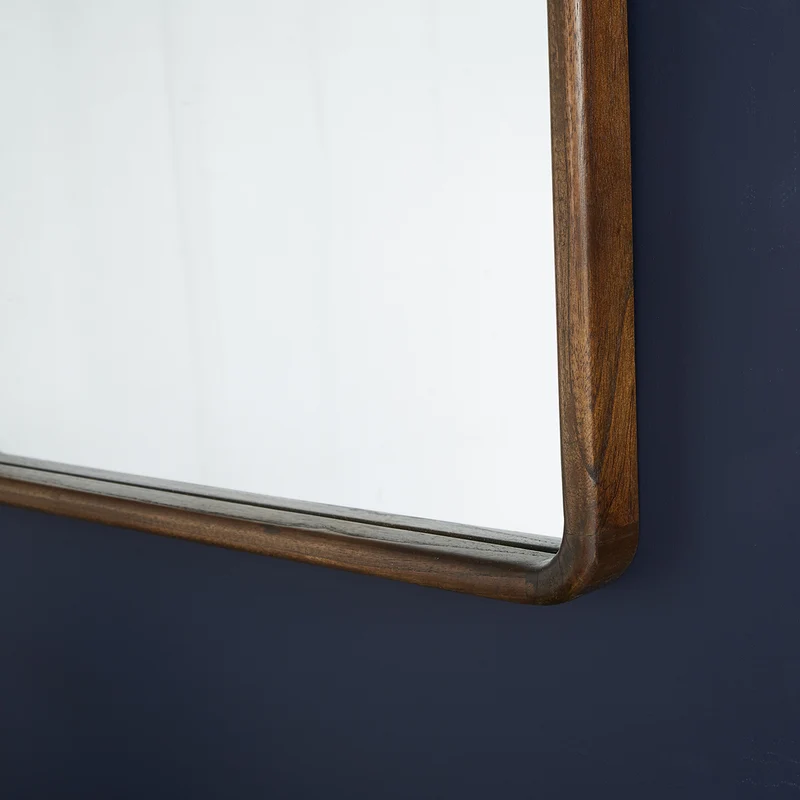 Espejo de mindi macizo rectangular 80x60 cm