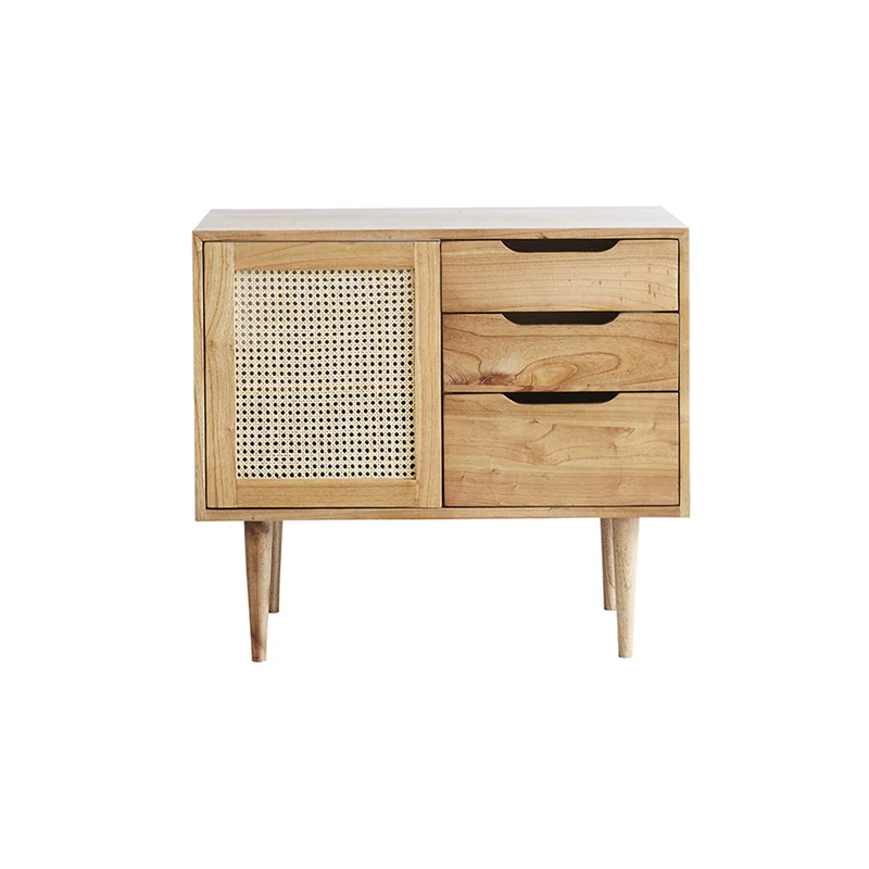 Mueble de lavabo de mindi macizo y rejilla 85 cm