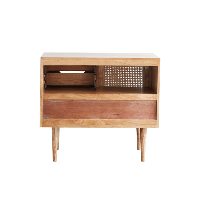Mueble de lavabo de mindi macizo y rejilla 85 cm