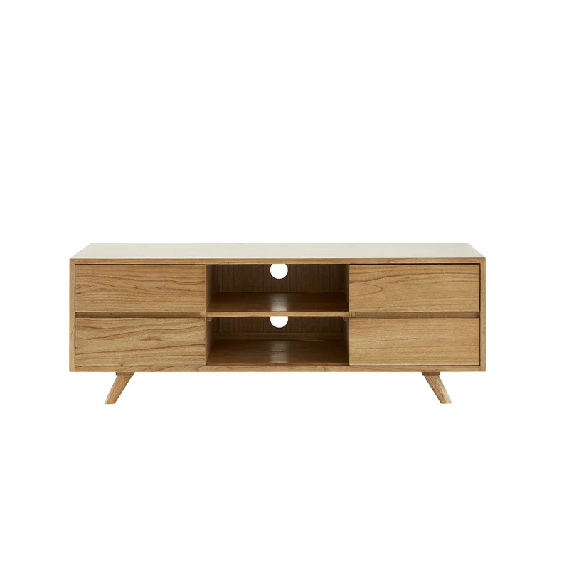 Mueble de TV de mindi macizo 140 cm