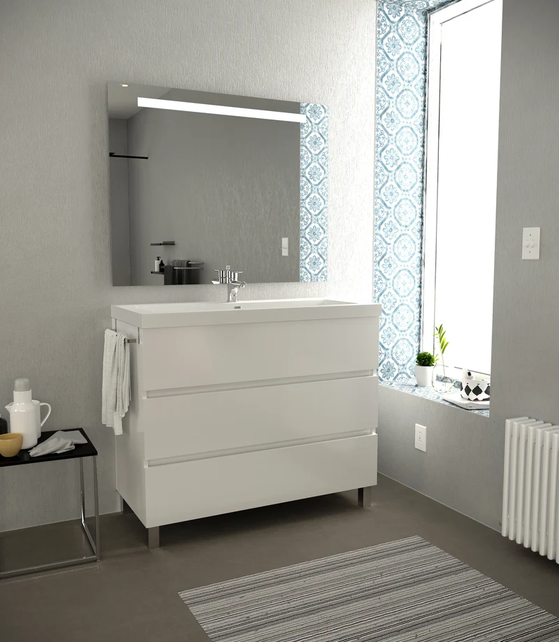 Siracusa | Mueble Baño al Suelo | 3 Cajones con Cierre Amortiguado y Lavabo Cerámico