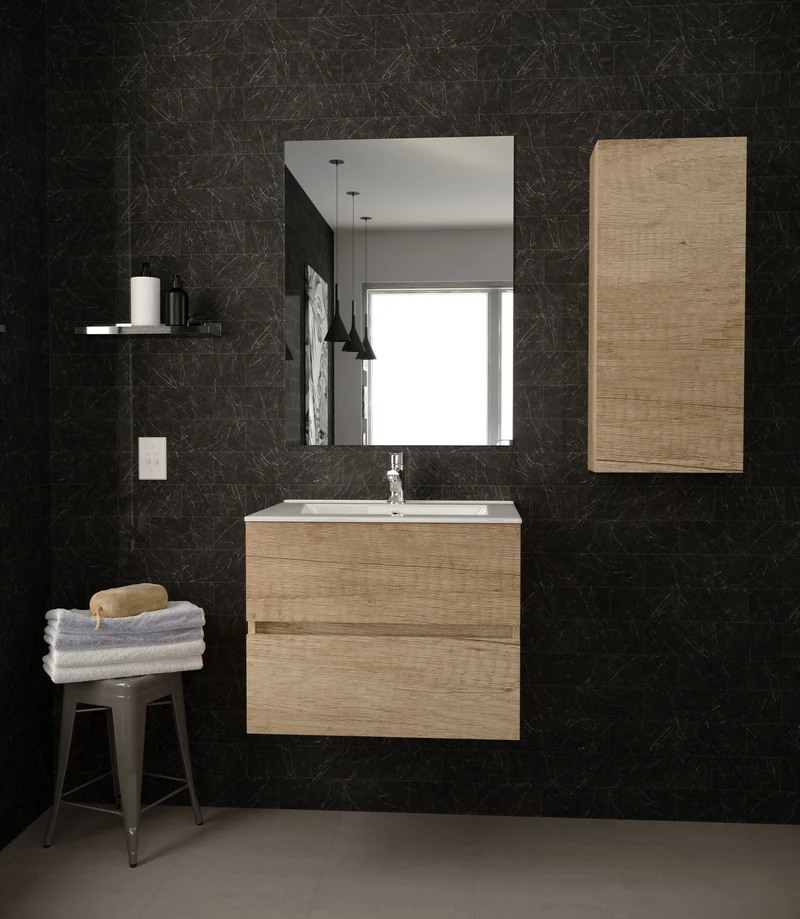 Manhattan | Mueble Baño Suspendido | 2 Cajones con Cierre Amortiguado y Lavabo Cerámico
