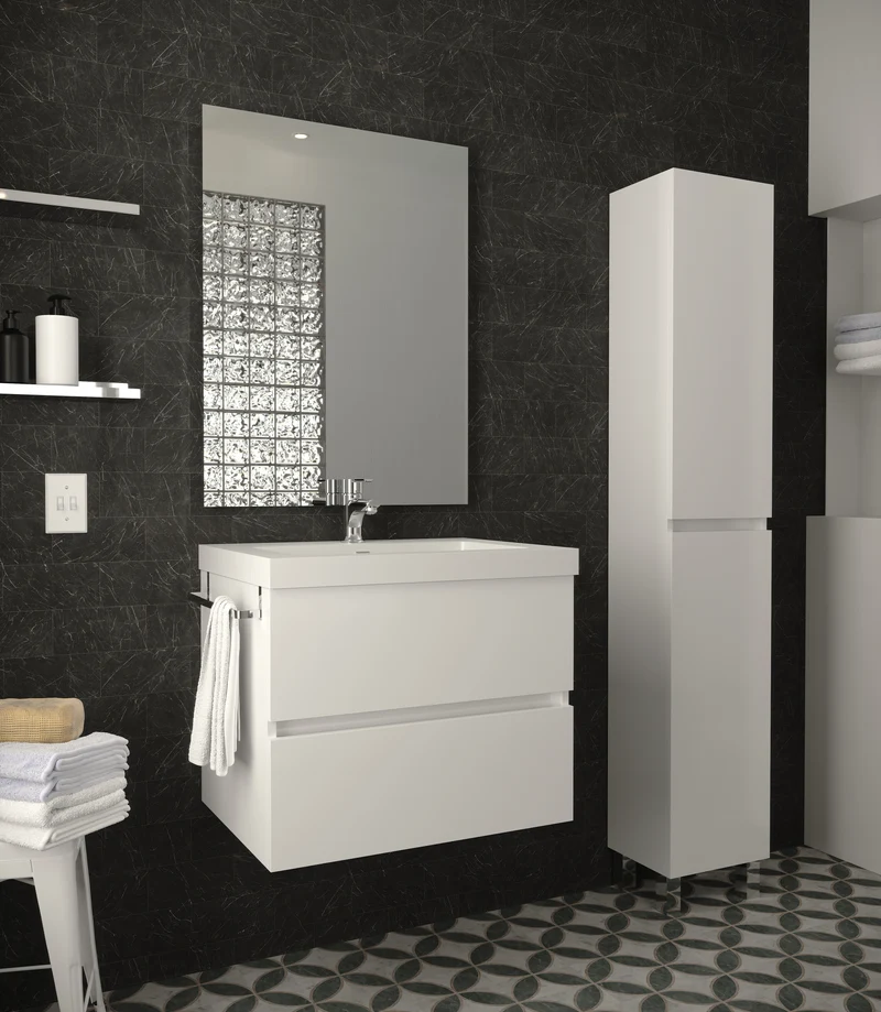 Manhattan | Mueble Baño Suspendido | 2 Cajones con Cierre Amortiguado y Lavabo Cerámico