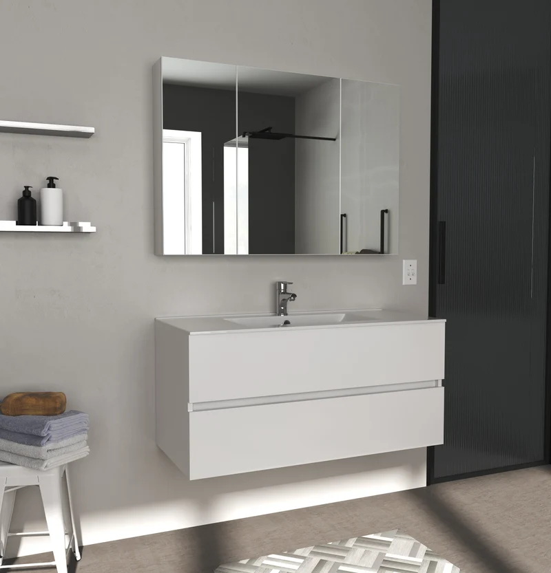 Manhattan | Mueble Baño Suspendido | 2 Cajones con Cierre Amortiguado y Lavabo Cerámico