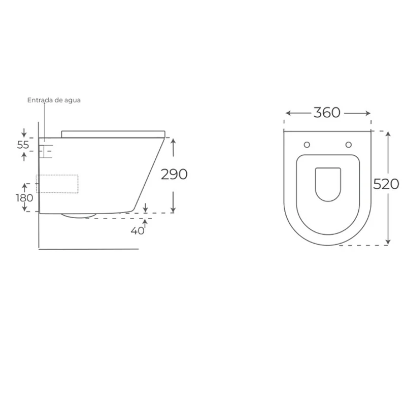 Utah | Pack Inodoro Suspendido | Rimless con Cisterna Empotrada y Pulsador