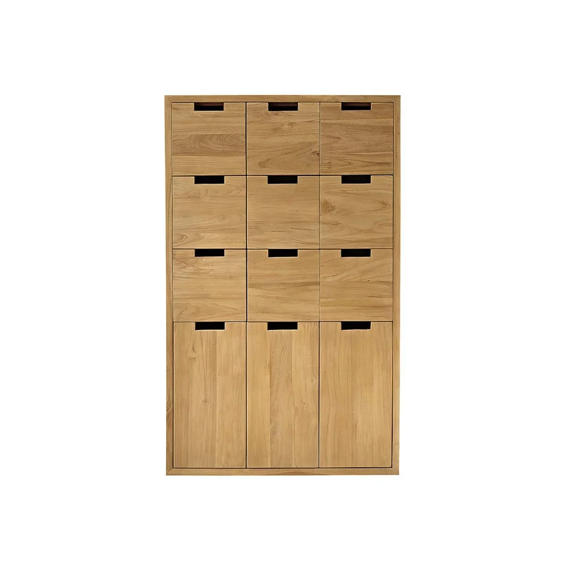 Armario de recibidor de teca maciza de 80 cm
