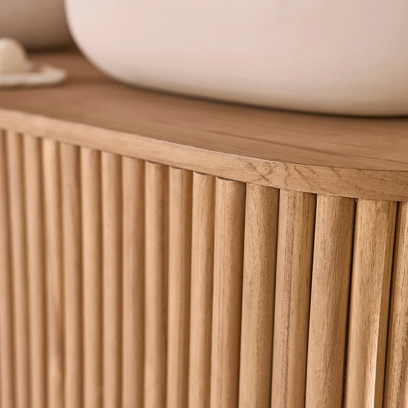 Muebles para lavabo de teca maciza de 140 cm
