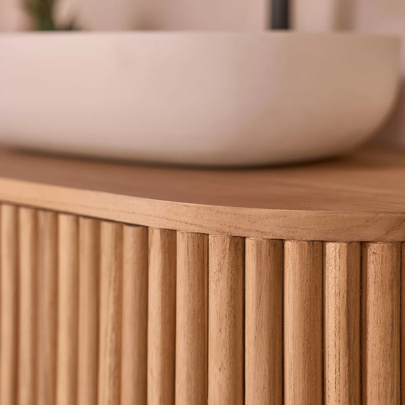 Mueble para lavabo de teca maciza de 90 cm