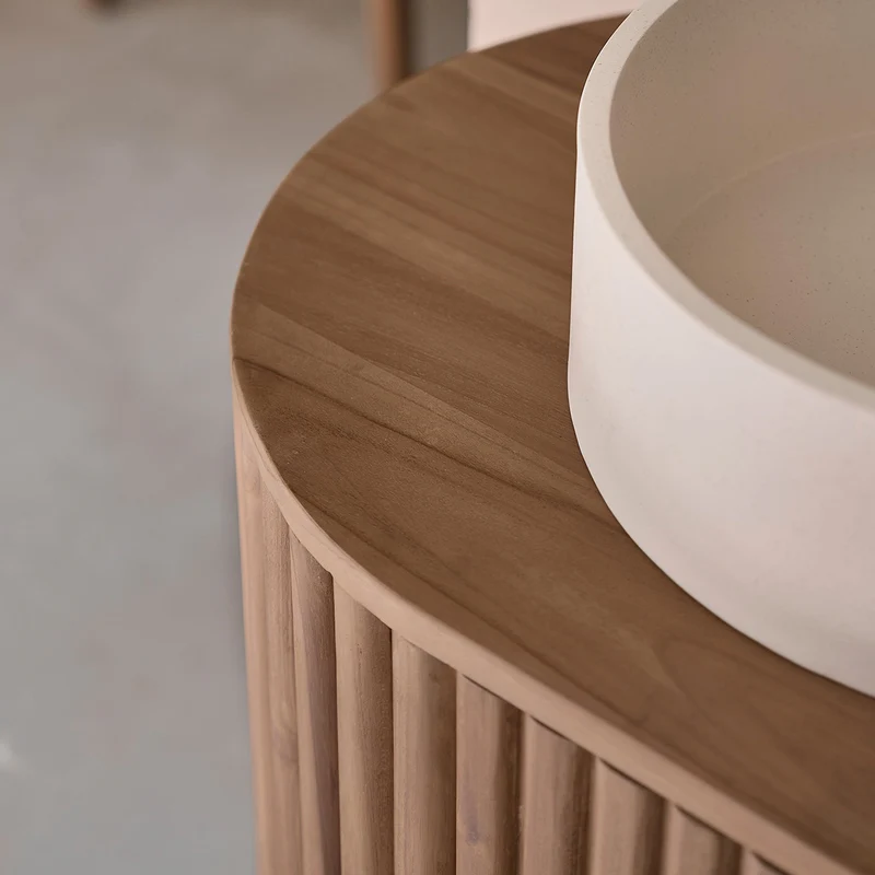Mueble de baño suspendido de teca maciza de 90 cm