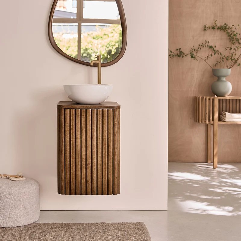 Mueble de lavabo de mindi suspendido de 40 cm