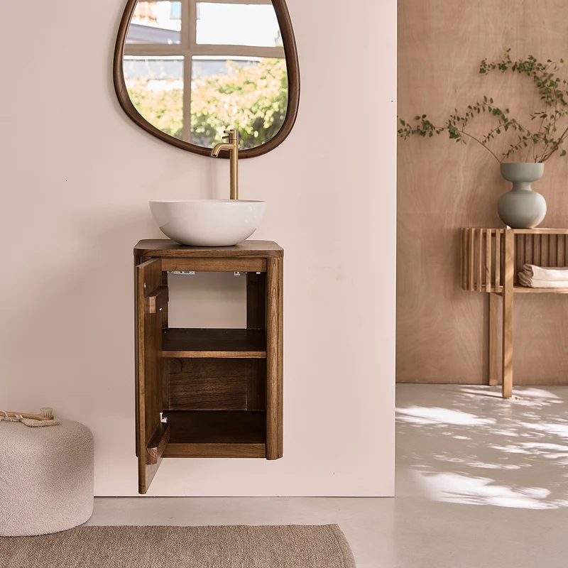Mueble de lavabo de mindi suspendido de 40 cm