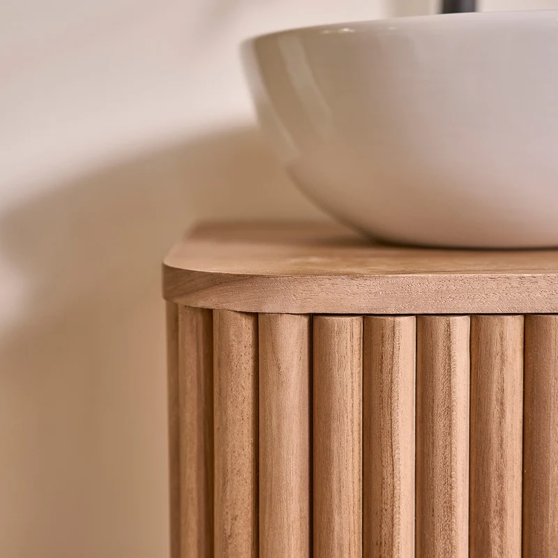 Mueble de lavabo de teca maciza de 40 cm