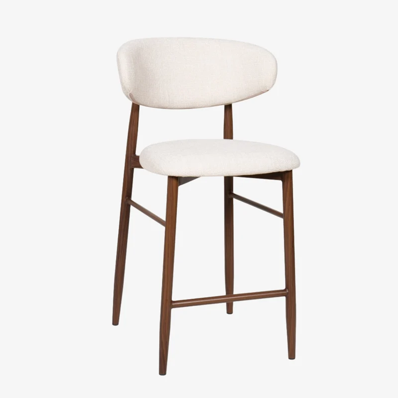 Taburete de bar nórdico acero nogal Olimpo 65cm