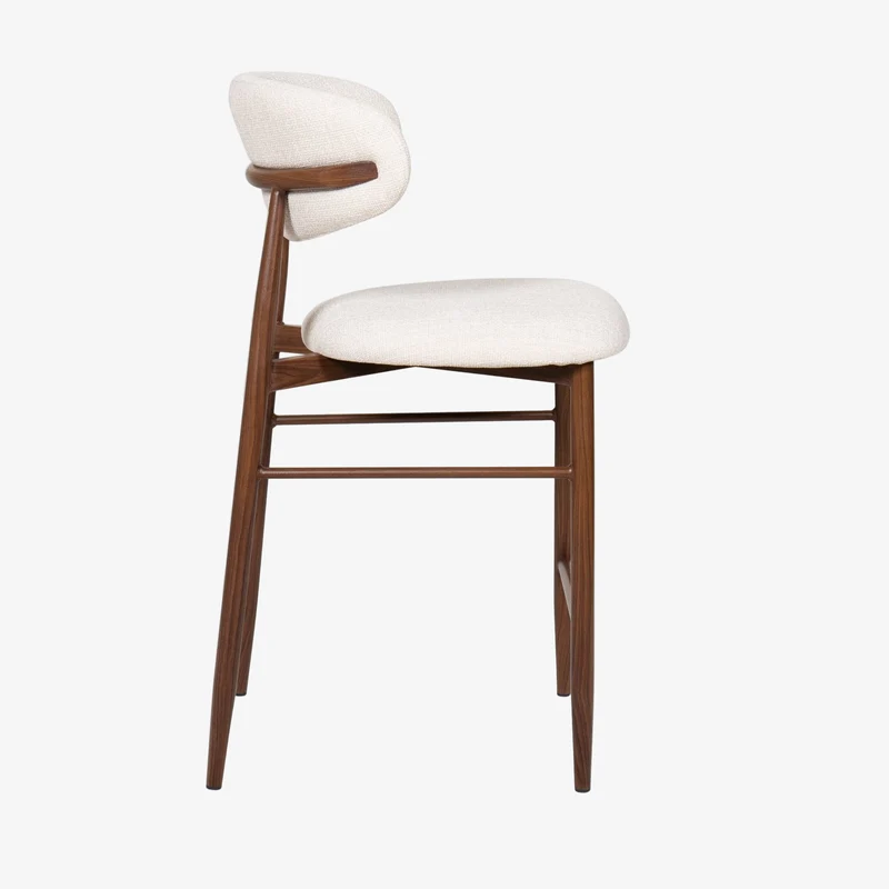 Taburete de bar nórdico acero nogal Olimpo 65cm