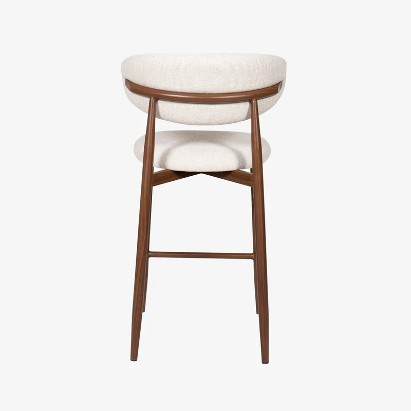 Taburete de bar nórdico acero nogal Olimpo 65cm