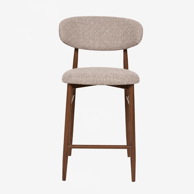Taburete de bar nórdico acero nogal Olimpo 65cm