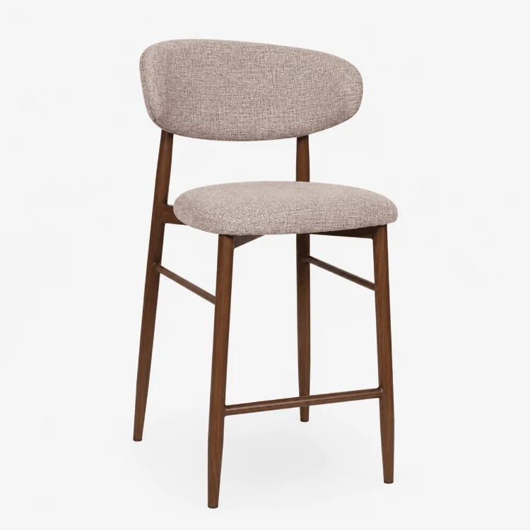 Taburete de bar nórdico acero nogal Olimpo 65cm