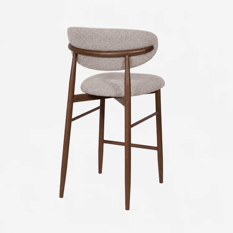 Taburete de bar nórdico acero nogal Olimpo 65cm
