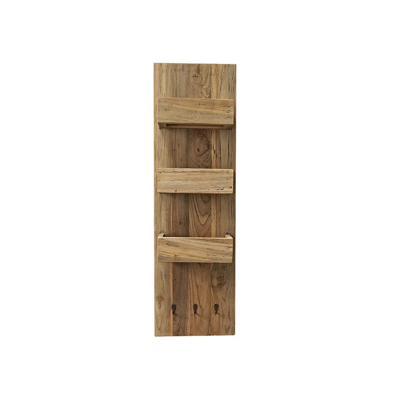 Estantería de pared de teca maciza reciclada 100